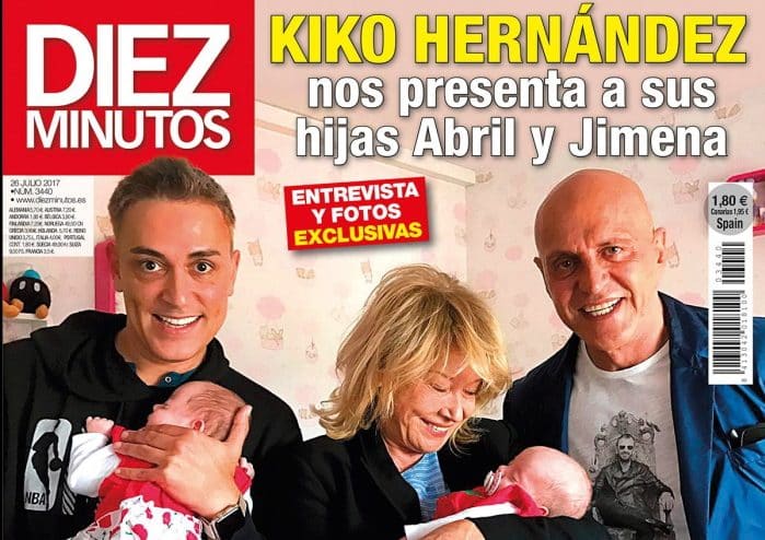 Kiko Hernández con sus hijas en Diez minutos