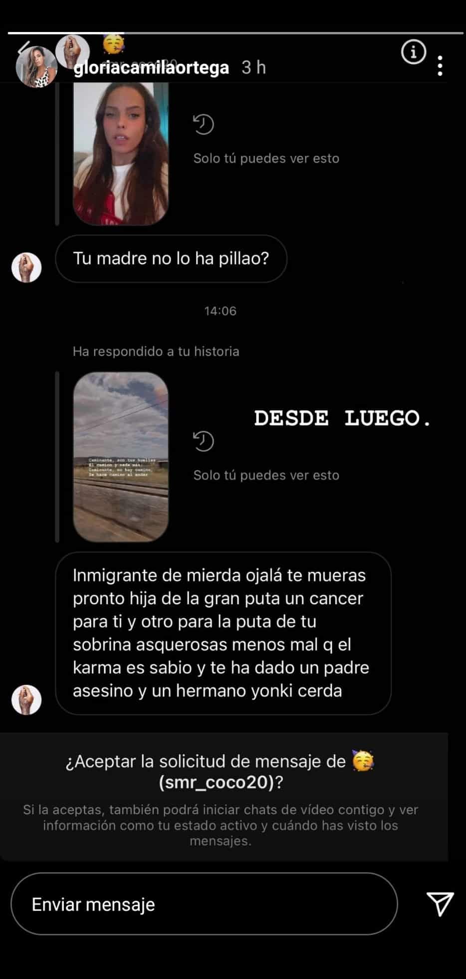 gloria camila mensajes