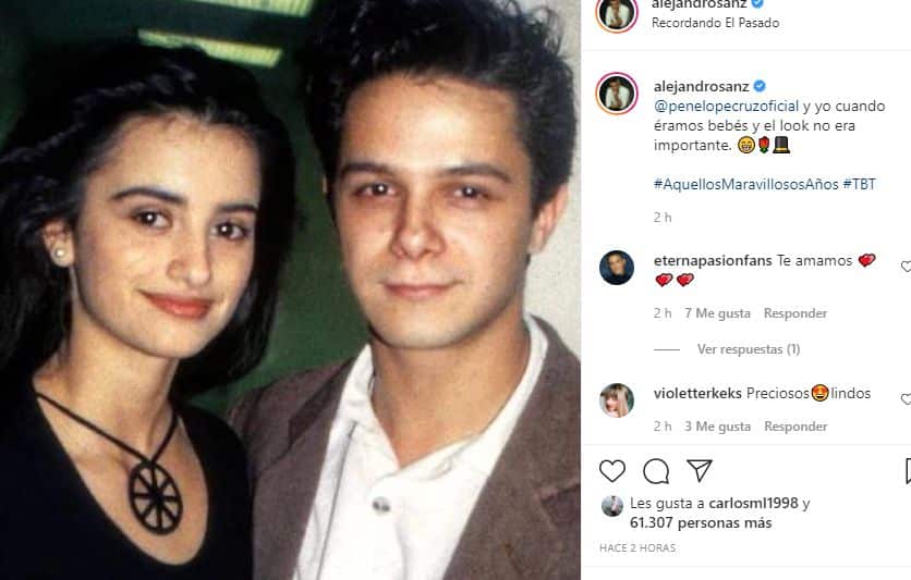 Alejandro Sanz y Penélope Cruz, una amistad que perdura en el tiempo