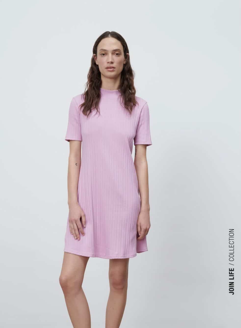 Vestido corto mangas
