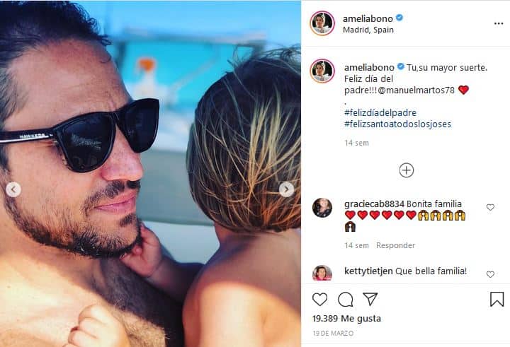 Captura Instagram Amelia Bono dia del padre