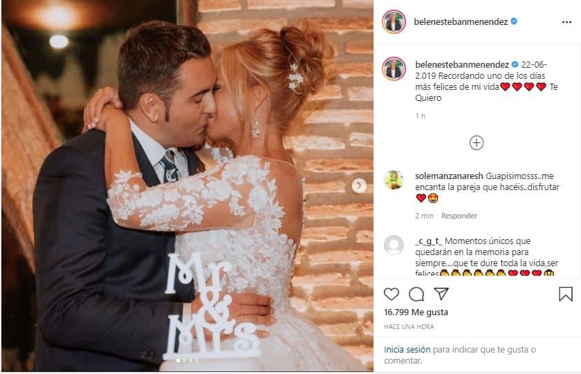 Belén Esteban no quiere casarse por la iglesia: los secretos de sus bodas anteriores Captura Instagram Belén Esteban y su Miguel