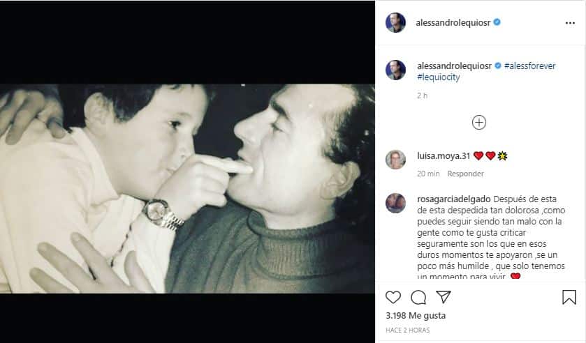 Captura de Pantalla de Instagram Alessandro Lequio Ana Obregón y Alessandro Lequio recuerdan a su hijo Aless en su 29 cumpleaños