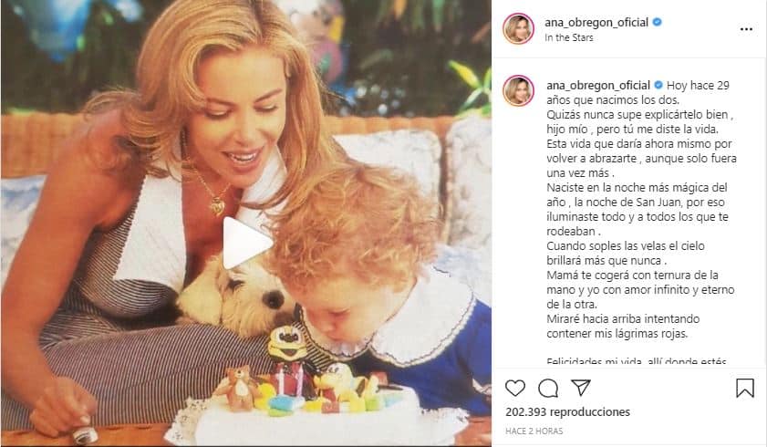 Ana Obregón y Alessandro Lequio recuerdan a su hijo Aless en su 29 cumpleaños