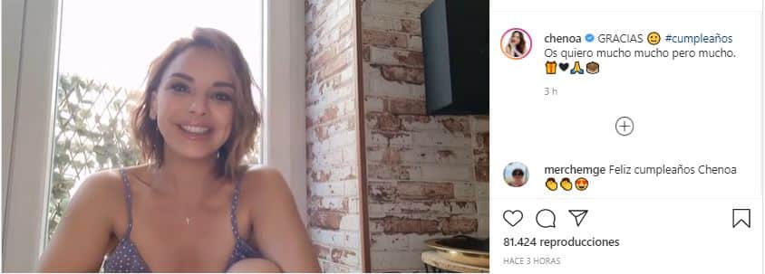 Chenoa captura de instagram cumpleaños