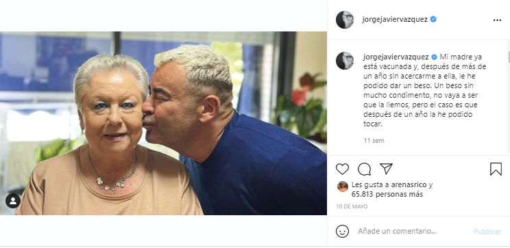 Captura Instagram Jorge Javier Vazquez madre