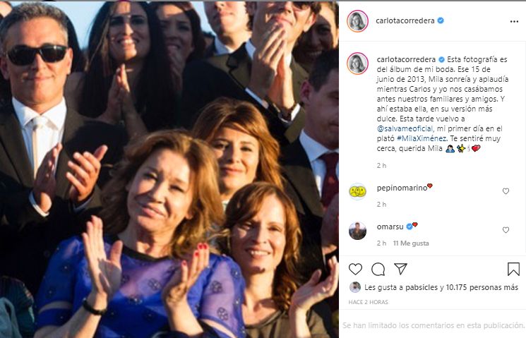 Captura Instagram Carlota Corredera Mila Ximénez