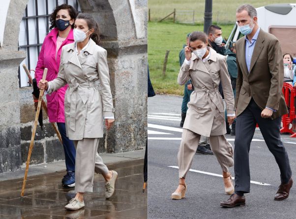 Reina Letizia con zapatillas camino de santiago