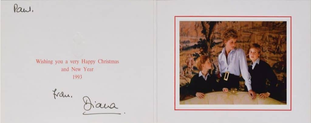 Postal Felicitacion navideña Diana de Gales 1993