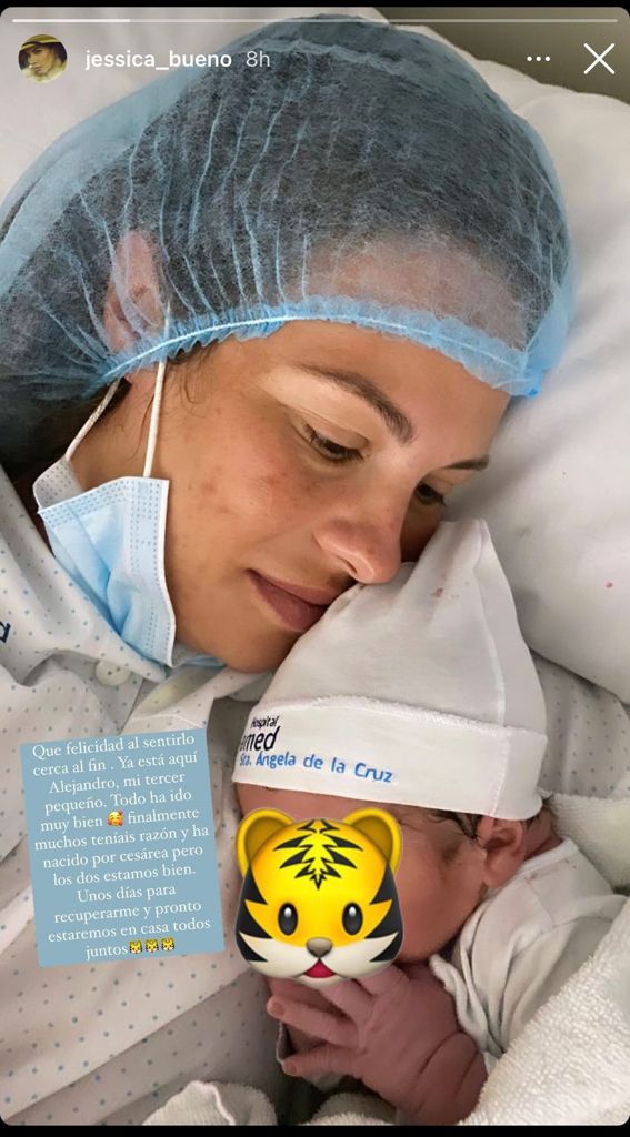 Jessica Bueno completa su familia numerosa con el nacimiento de su tercer hijo, Alejandro