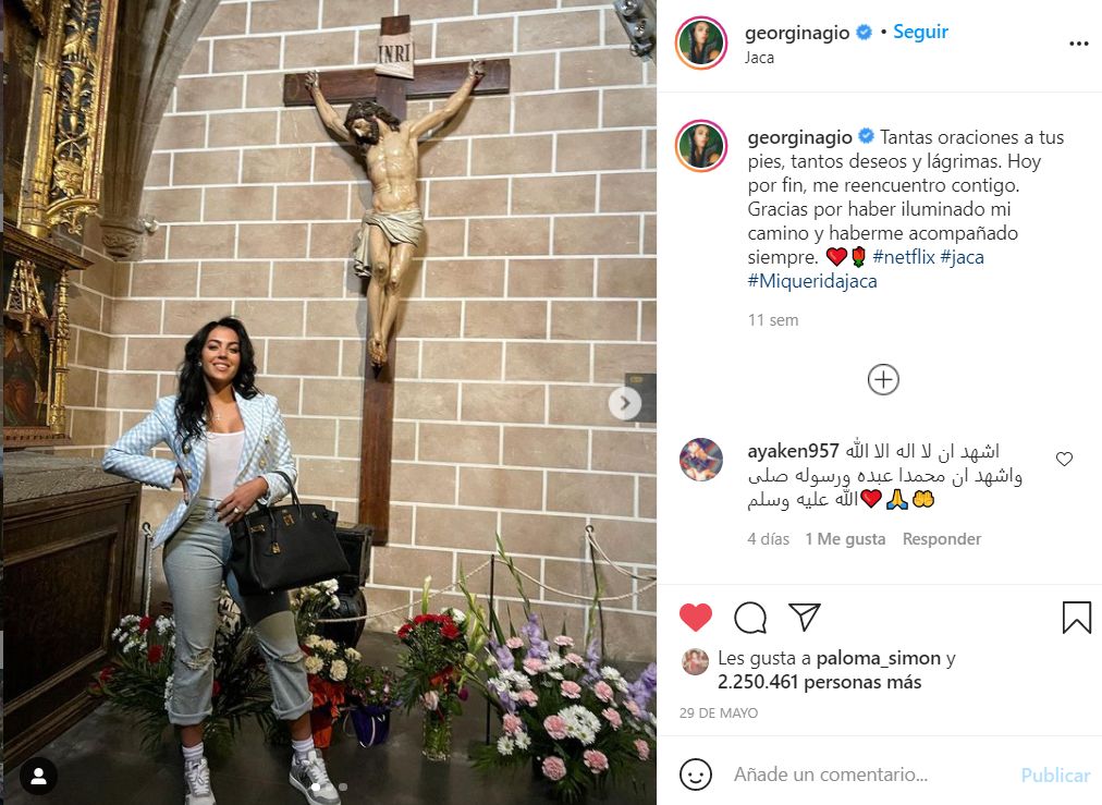 Captura Instagram Georgina Rodríguez cristo jaca
