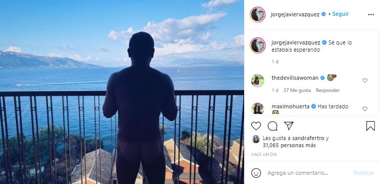 Captura Instagram Jorge Javier Vázquez desnudo