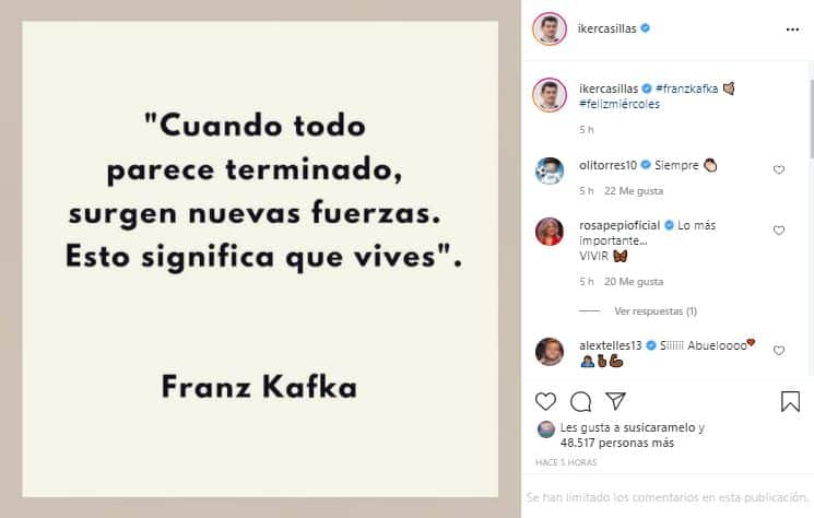 Captura Instagram Iker Casillas