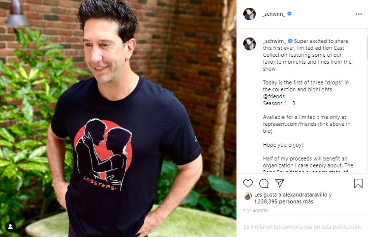 David Schwimmer instagram merchandising friends