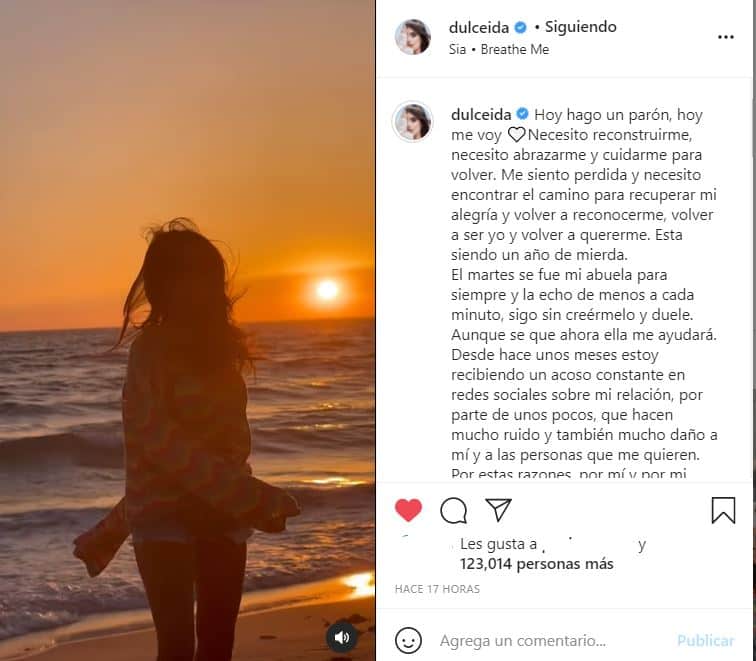 dulceida deja redes sociales