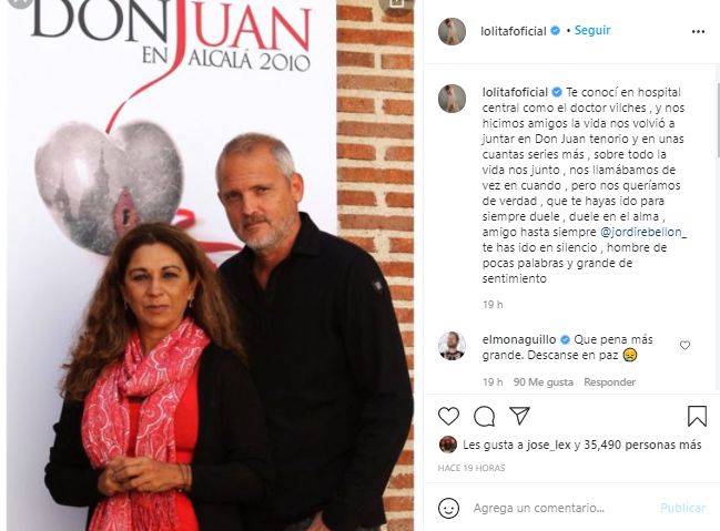 Captura Instagram Lolita se despide de Jordi Rebellón