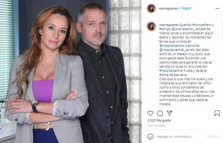 Captura Instagram Mar Regueras despedida Jordi Rebellón