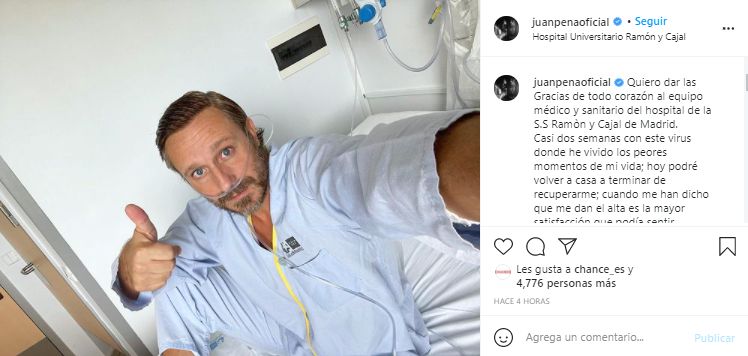 Juan Peña recibe alta hospital