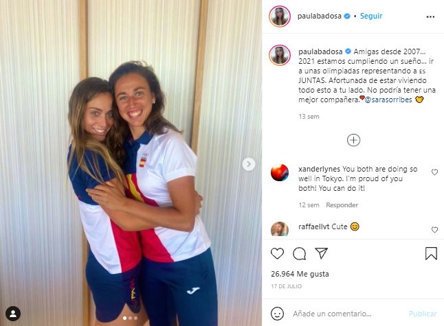 Captura Instagram Paula Badosa con Sara Sorribes