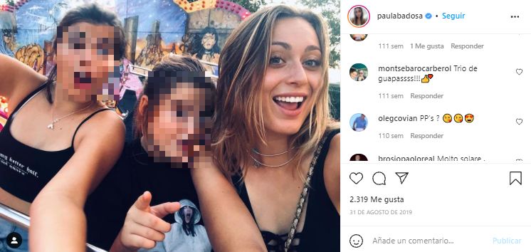 Captura Instagram Paula Badosa hermanas - pixelada