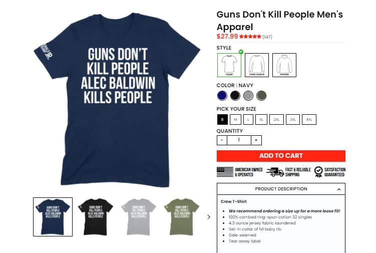Donald Trump Jr camiseta Alec Baldwin