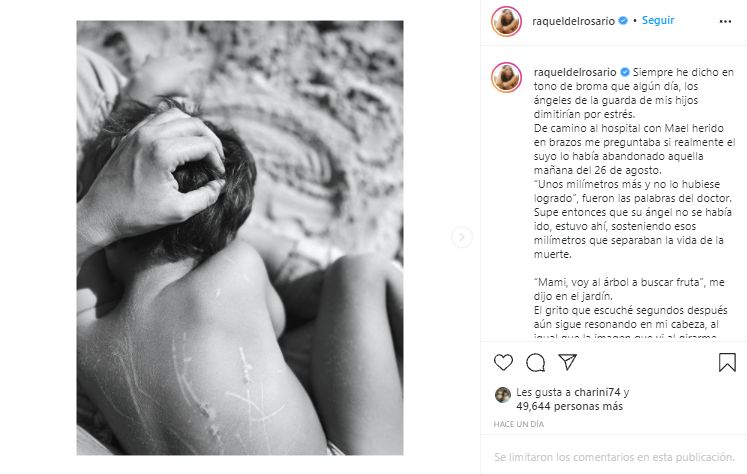 Raquel del Rosario instagram ataque puma hijo
