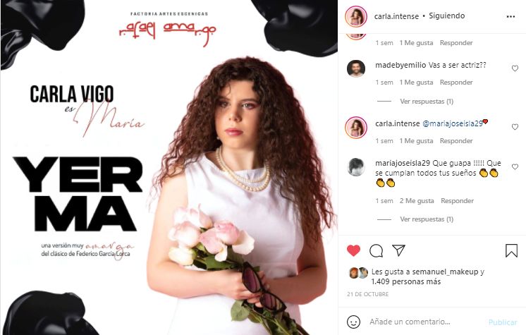 Carla Vigo Yerma Rafael Amargo Instagram