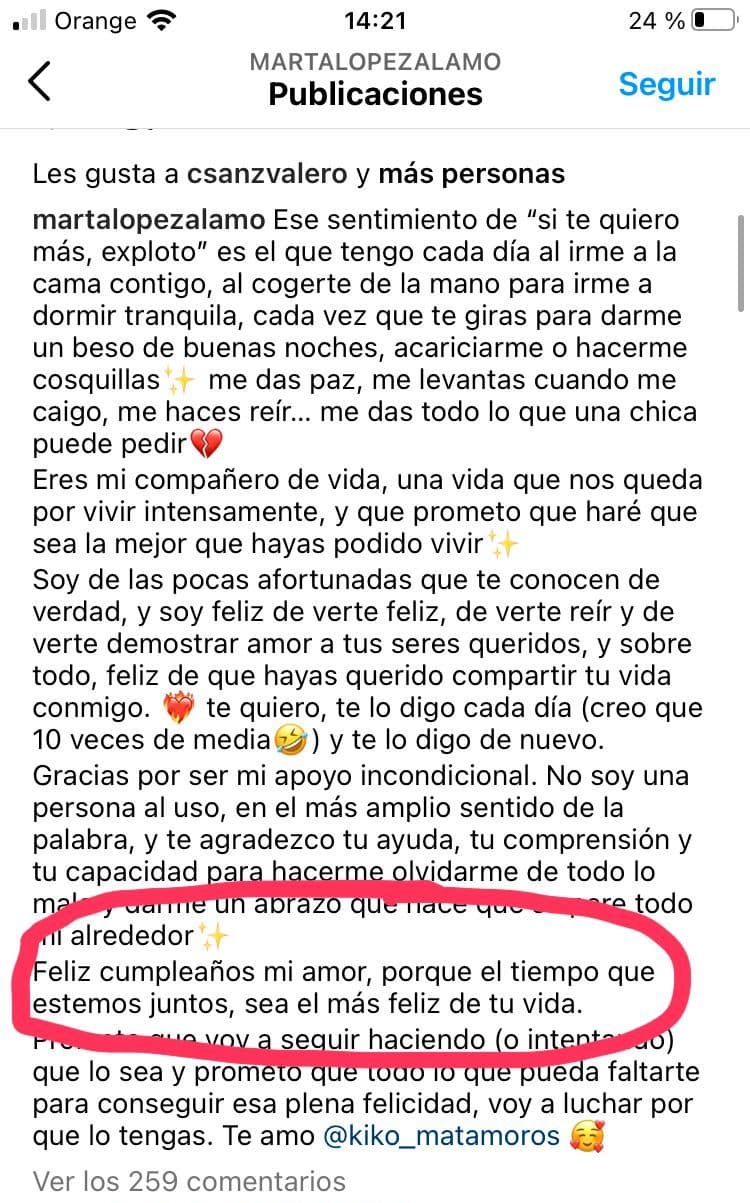 Marta López Álamo 'entierra' a Kiko Matamoros en el día de su cumpleaños