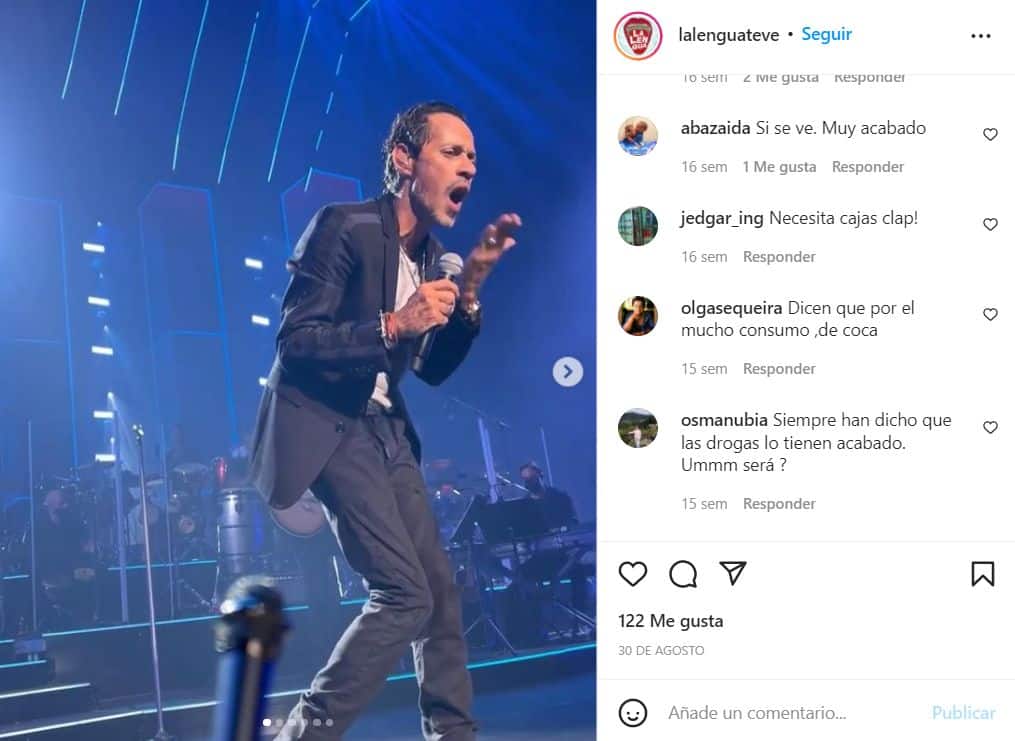 Marc Anthony estado de salud Drogas