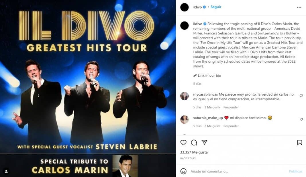 Il Divo nueva gira rinde tributo Carlos Marín