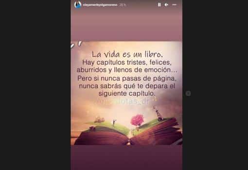 Mensaje Olga Moreno en Instagram