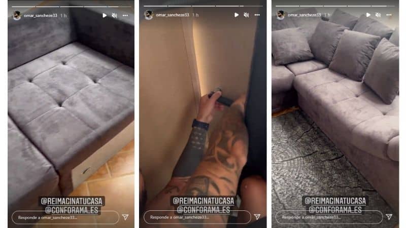 Omar Sánchez compra un sofá - Stories en Instagram