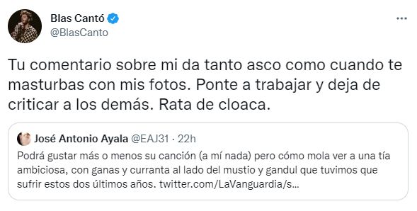 Tweet salida de tono - Blas Cantó