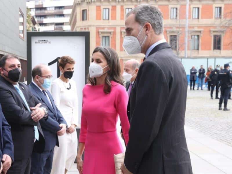 reina Letizia rey Felipe fucsia entrega medallas bellas artes antonio resines