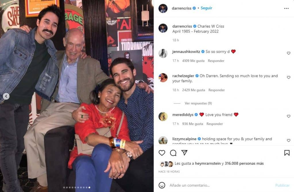 Darren Criss - Homenaje carta a su hermano suicidio Instagram