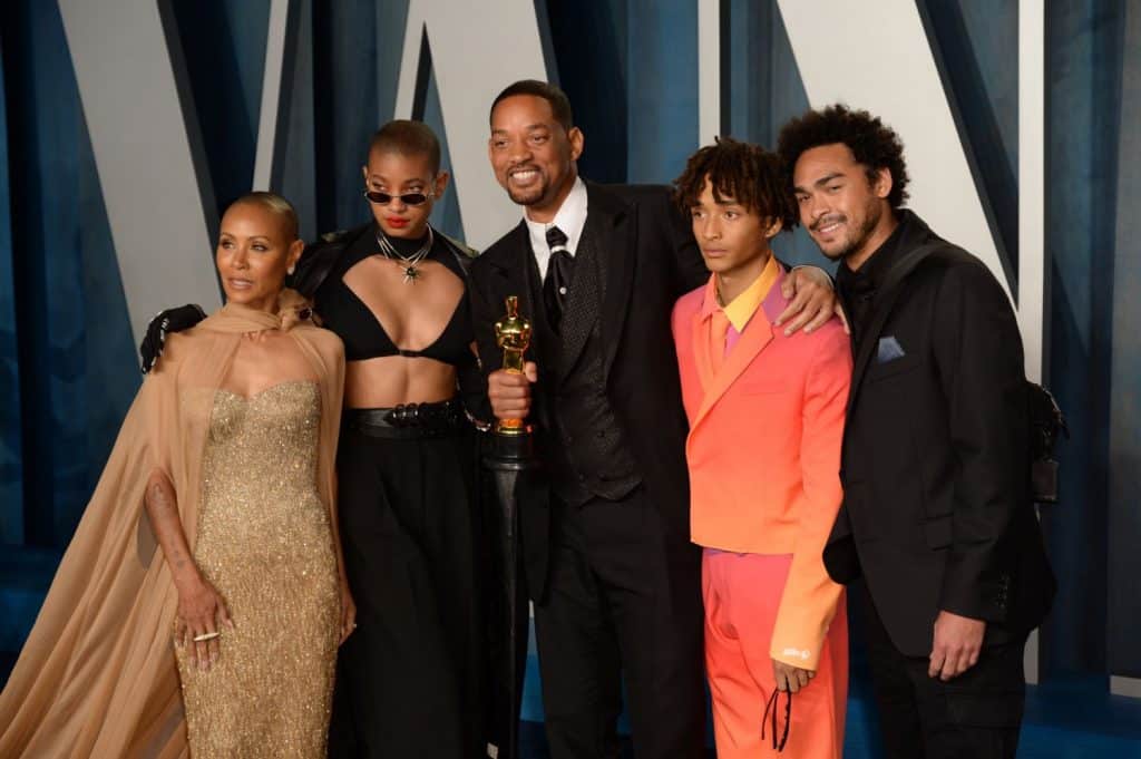 Will Smith con su familia, Jada Pinkett Smith, hijos Trey Jaden Willow