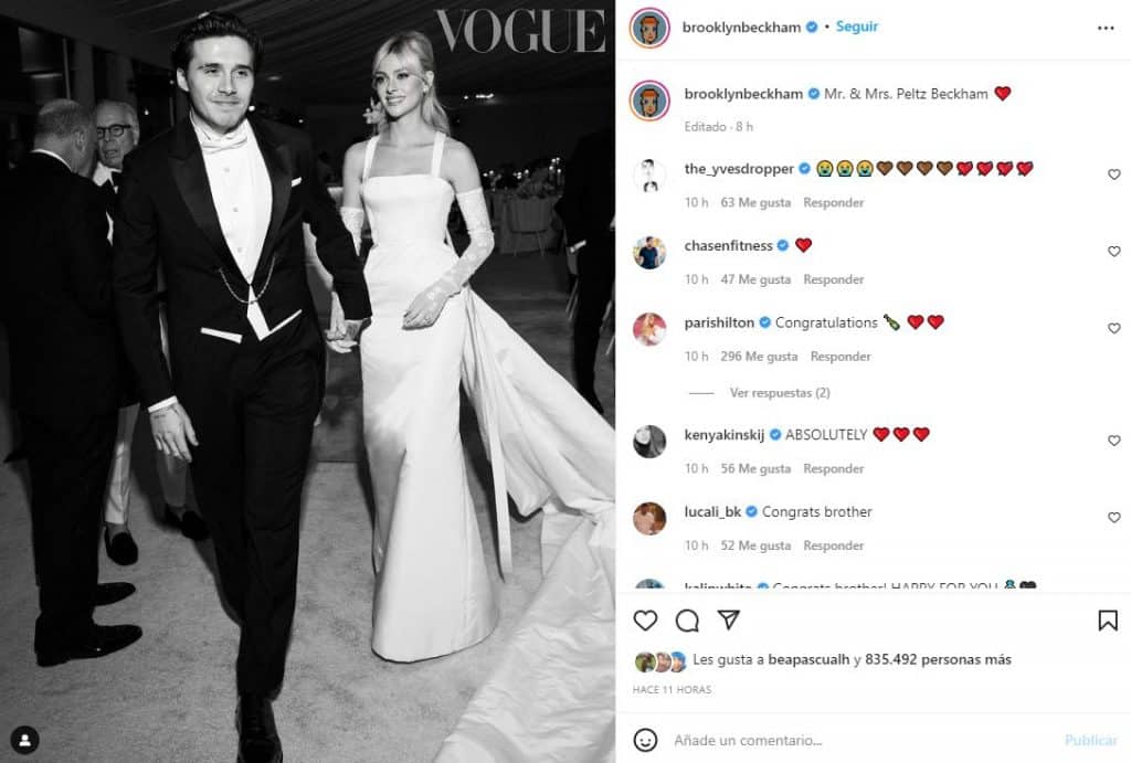Boda Brooklyn Beckham y Nicola Peltz Instagram
