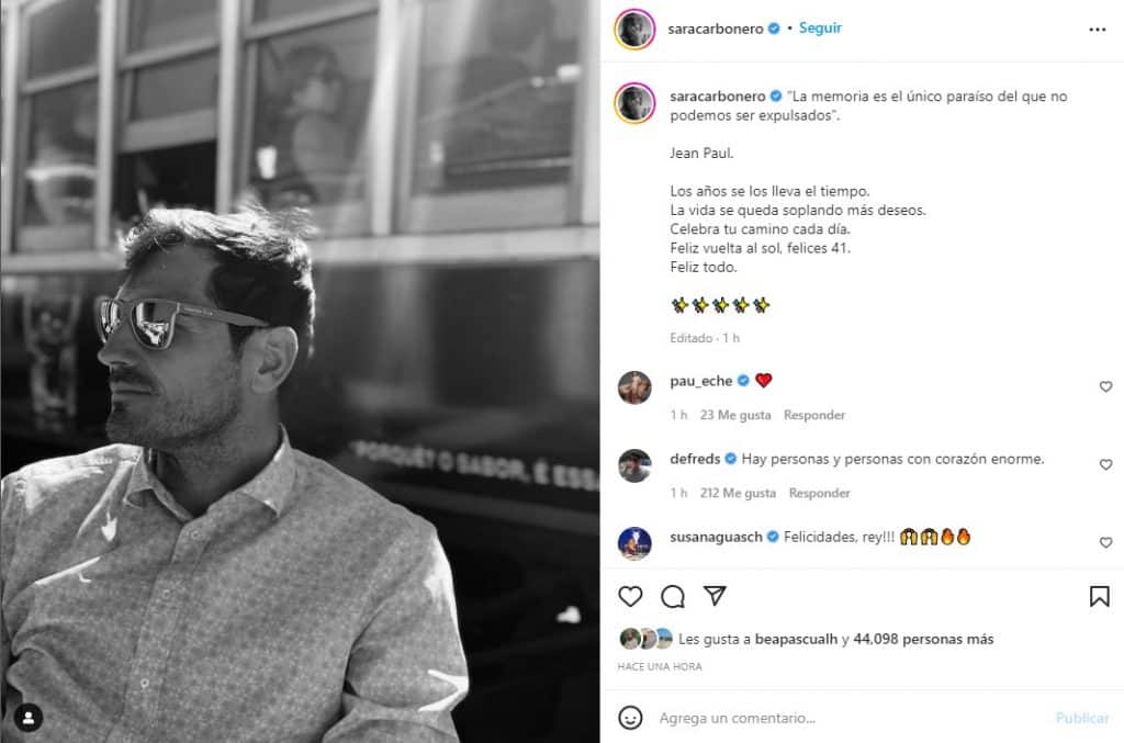 Sara Carbonero felicita a Iker Casillas 41 cumpleaños