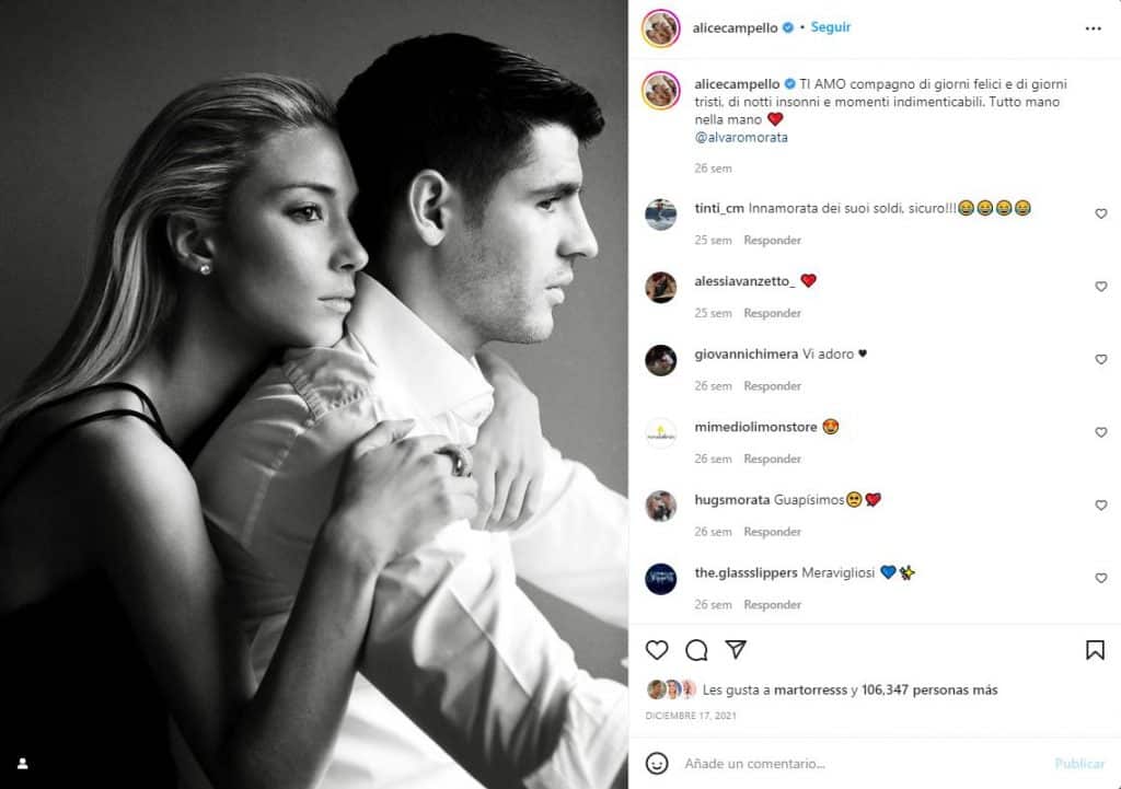 Álvaro Morata y Alice Campello se tienen que volver a casar