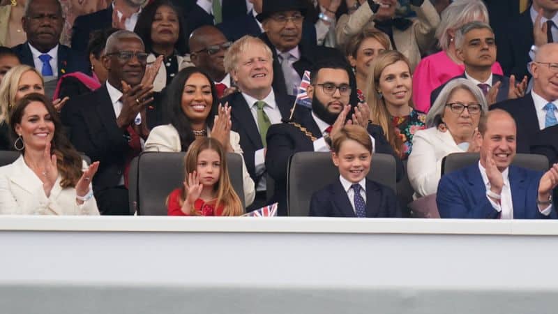 El príncipe William Kate Middleton hijos Boris Johnson Fiesta Jubileo de Platino
