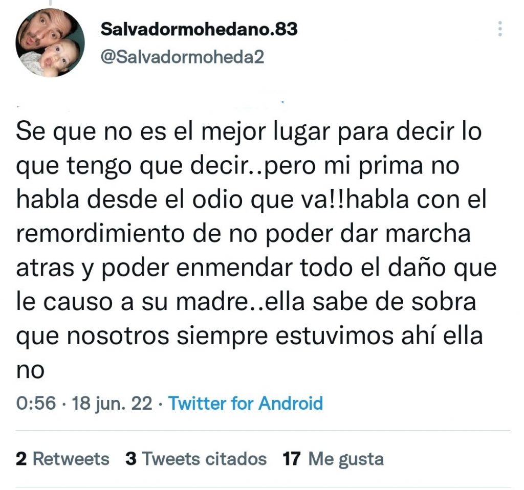 Salvador Mohedano tweet