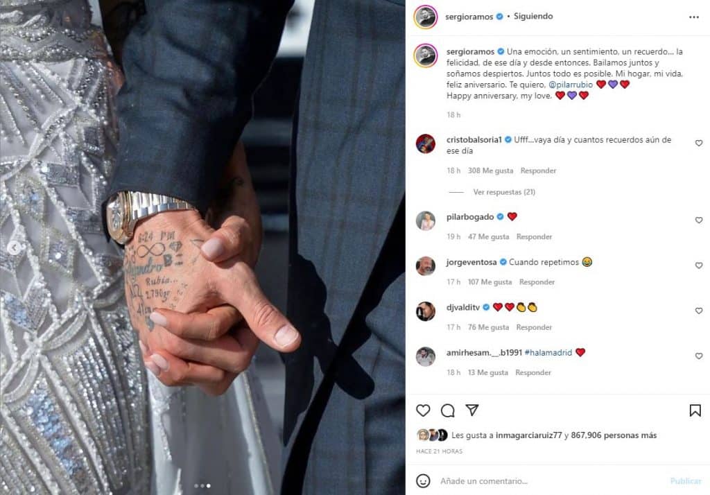 El tercer aniversario de Sergio Ramos y Pilar Rubio, manchado por las críticas