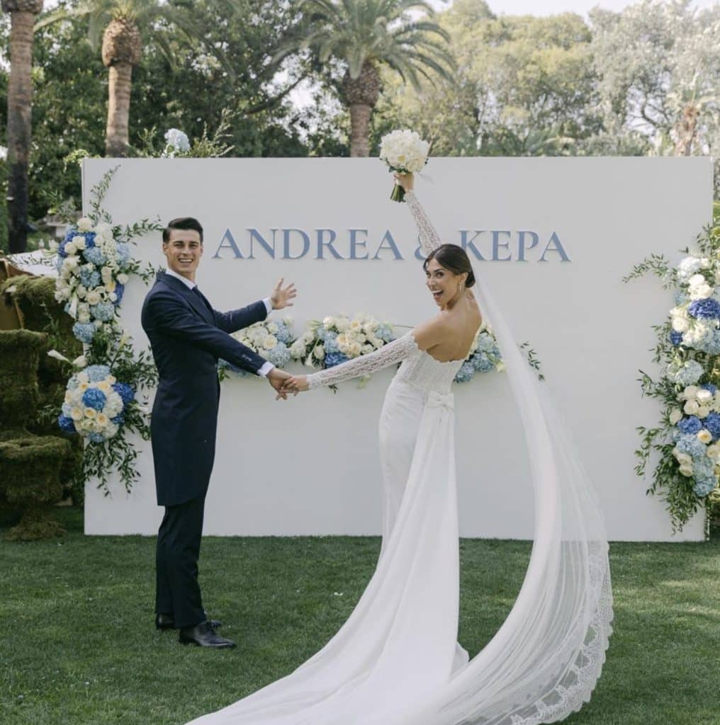 Andre Martínez y Kepa Arrizabalaga el día de su boda