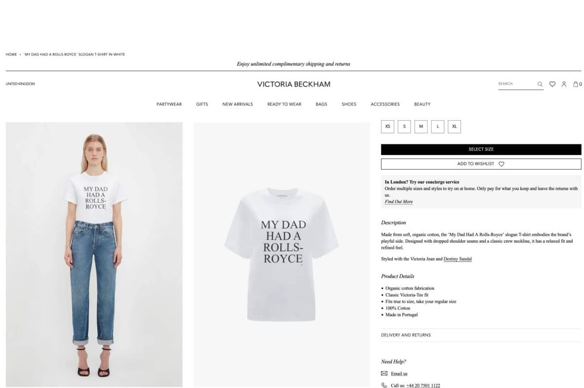 La camiseta de 125 euros de Victoria Beckham con la que trolea a su marido