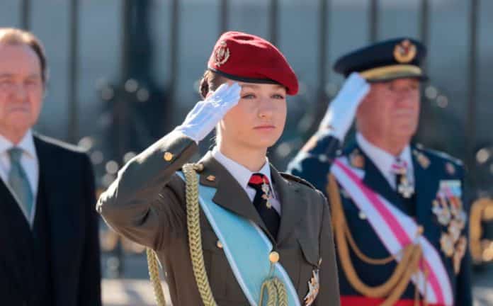 La princesa Leonor y sus padres en Zaragoza